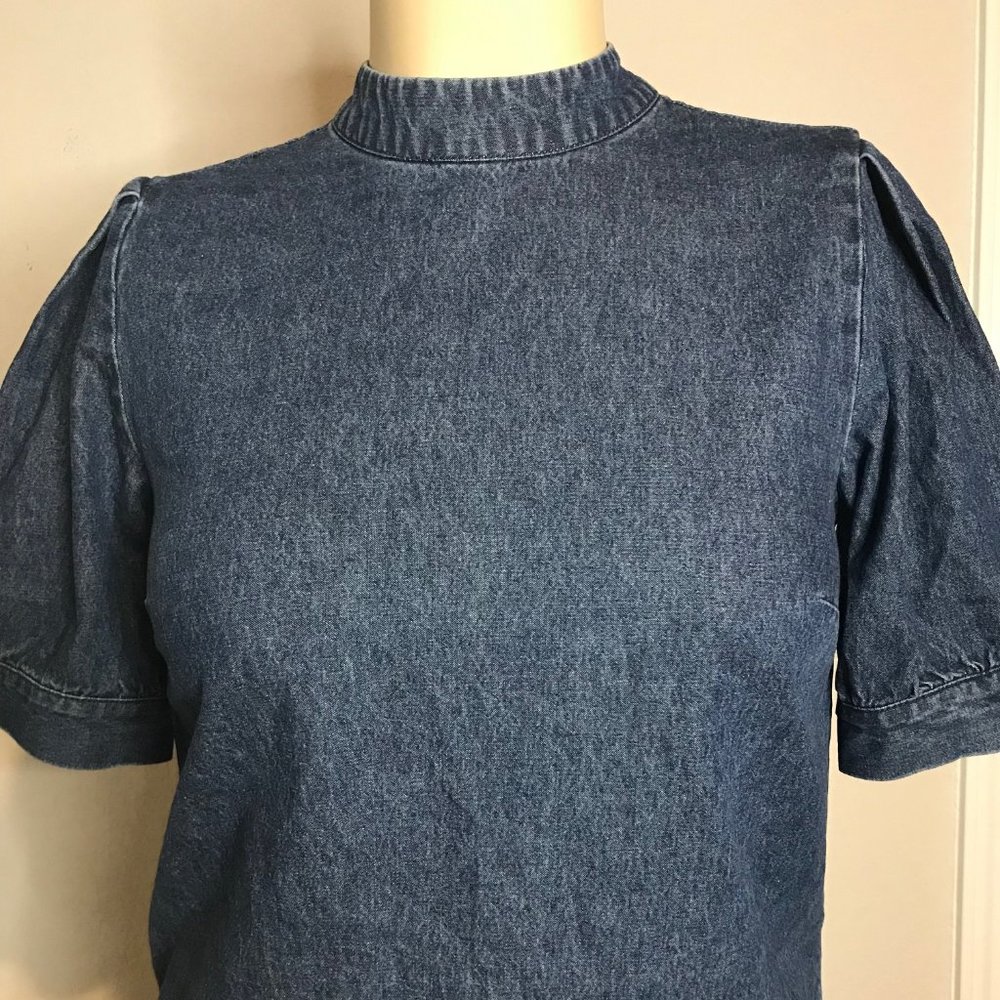 Who What Wear Puff Sleeve Denim Shirt